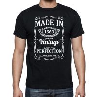 Vintage Made In 1969 T Shirt Birthday Present Funny Unisex Graphic Fashion New Cotton Short Sleeve Novelty O-Neck Father T-Shirt