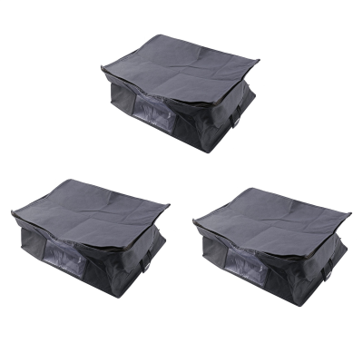 3Pcs Storage Bag Quilt Clothes Bag Non Woven Fabric Storage Box with Handles Folding Moisture-Proof Sealed Storage Box Clear Organizer