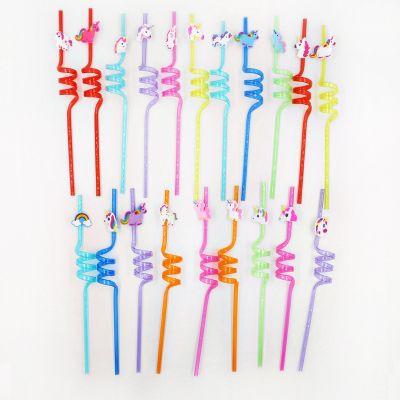 [HOT QIKXGSGHWHG 537] Bar Party Reusable Creative Straw Party Decorations Small Gift Pvc Soft Flamingo Straw Cartoon Can Be Mixed And Matched