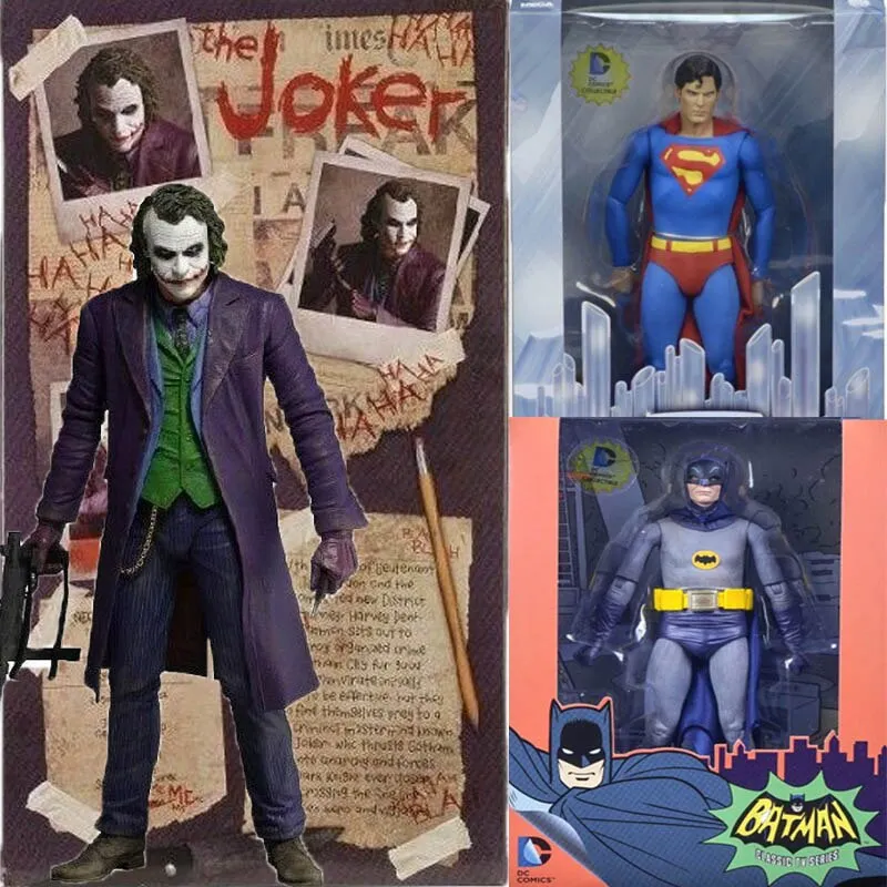 NECA Joker Batman Figure Heath Ledger Harley Quinn Action Figure Mafex 051  Joker Model Toy Gift for Christmas 