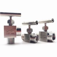 1/8" 1/4" 3/8" 1/2" BSP Female Male Thread 304 Stainless Steel Pipe Fitting High Pressure Shut Off Needle Valve Straight Handle Pipe Fittings Accessor