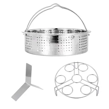 3pcs/set Pressure Cooker Accessories Stainless Steel Steam Basket With Egg  Steamer Rack, Divider Fo