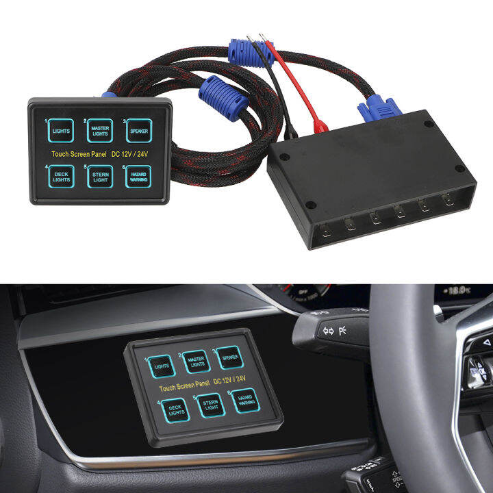 6 Gang LED Switch Panel for Car Marine Caravan Slim Touch Circuit