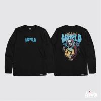 Just Say Bad ® เสื้อแขนยาว The World โลก (Long) สีดำ ( ลิขสิทธิ์แท้ ) M L XL 2XL TLS 2GVS