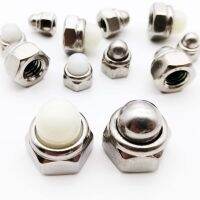 M4 M5 M6 M8 M10 M12 304 Stainless Steel Hex Nylon Insert Lock Nut Self-locking Nylock Locknut with Acorn Cap Cover Dome DIN986