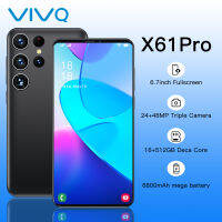 โทรศัพท์ VIVQ X61 Pro ซุปเปอร์บางโทรศัพท์ Android 6.7 แบรนด์ใหม่หน้าจอสัมผัส AI ใบหน้าปลดล็อคสมาร์ทโฟนเดิมเต็มหน้าจอปลดล็อคขาย 6800mAh แบตเตอรี่ติดทนนาน Dual SIM โทรศัพท์เล่นเกมลื่น โทรศัพท์ถูกๆ 5g แถมฟรีอุปกรณ์ครบชุด