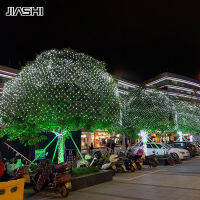 JIASHI ไฟตาข่าย LED,ไฟสีแบบแหอวนแรงดันต่ำพลังงานแสงอาทิตย์เต็มไปด้วยดาวเทศกาลงานแต่งงานคริสต์มาสไฟเชือกตกแต่งสนามหญ้า