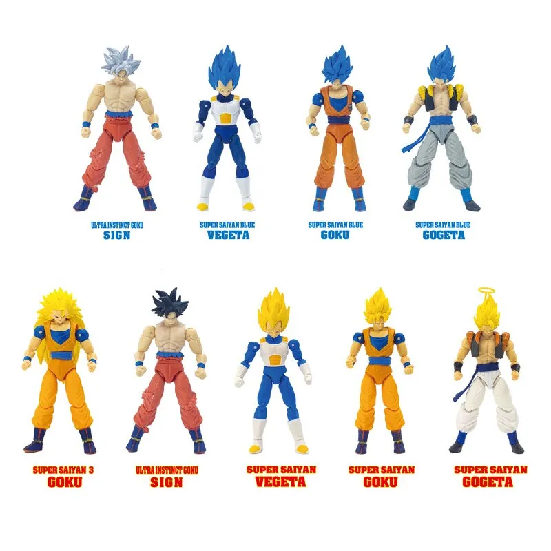 Dragon Ball Super Action Figure para Crianças, Filho Goku Filho, Gohan,  Vegeta, Jiren, Gogeta, Anime Toy, Bonecas Modelo de PVC, Presentes,  Conjunto