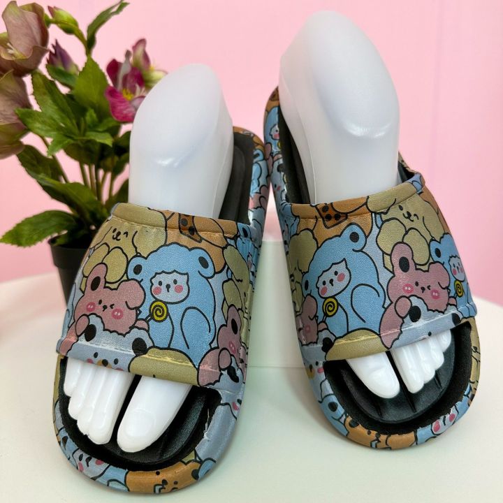 buyplus-รองเท้าแตะน้องหมี-เเฟชั่นสีสดใส-รองเท้าแบบสวม-แนวมินิมอลน่ารัก-พื้นนุ่มใส่สบาย-ส่งในไทย-s71