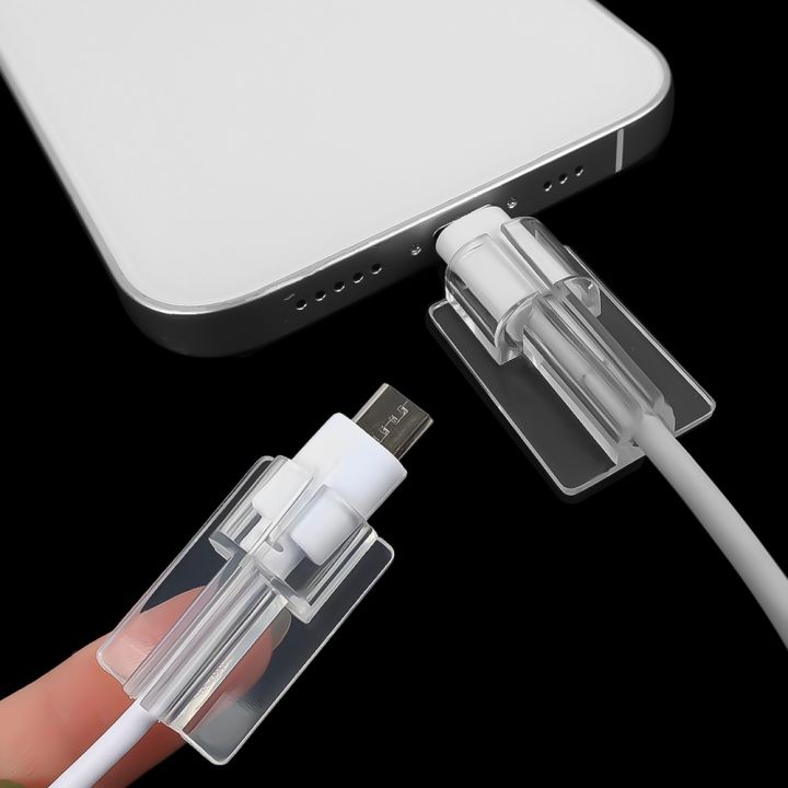 15ชิ้นแพ็คพรีเมี่ยมที่มีคุณภาพใส-tpu-usb-สายชาร์จเคสนำมาใช้ใหม่ยึดสายเคเบิ้ลการรักษาความปลอดภัยคลิปสำหรับ-สายเคเบิ้ล