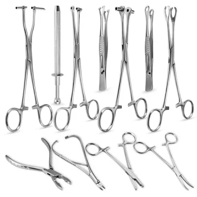 Body Surgical Steel Piercing Tool Needle Pipe Clamp Forceps Tweezers Open Close Ring Ball Plier Lip Belly Septum Piercing Tools