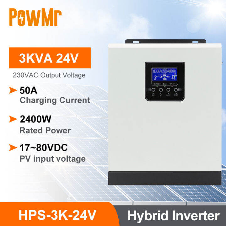 Powmr 3kw Pwm Hybrid Solar Inverter 220v 50a Pure Sine Wave Inverter