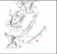5VVF83854100 ฝาครอบใต้ท้อง (สีดำด้าน), แผ่นพักเท้าล่าง เเท้เบิกศูนย์ YAMAHA MIO 115คาร์บู (5VV, 5WR)