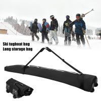 Oxford Cloth Ski Equipment Storage Bag Waterproof with Wheel Snow Board Holder Bag Adjustable Wear-Resistant for Outdoor Sports