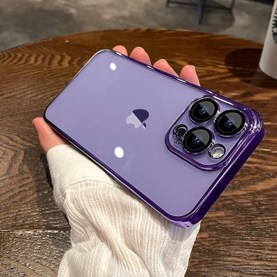 （cold noodles）หรูหราชุบกรอบใสกรณีซิลิโคนอ่อนนุ่มสำหรับ iPhone 14 13 12 11 Pro Max Mini X XS XR 8 7บวกล้าง TPU ปก