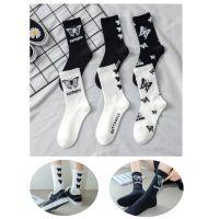 CACTU Fashion Butterfly Print Kawaii Cool Socks Cute Hip-hop Style Women Girls Black White Streetwear HarajukuMulticolor