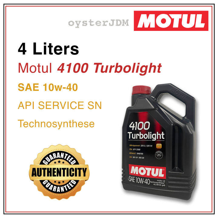 Motul 4100 Turbolight SAE 10w-40 4 Liters | Lazada PH