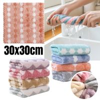 30x30cm Kitchen Scouring Pad Towel Dishcloth Household Rags Microfiber Non-stick Oil Table Cleaning Cloth Wip kitchen Gadgetes Dish Cloth  Towels