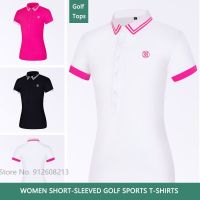 Golf Clothes for Women Summer Short-sleeved Shirts Slim Breathable Polo T-shirts Lady Elastic Blouse Fast Dry Sports Tops