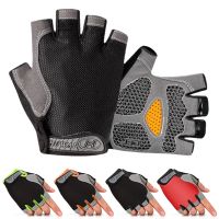 Anti Slip Shock Breathable Half Finger Gloves Breathable Cycling Gloves Fitness Gym Bodybuilding Crossfit Exercise Sports Gloves