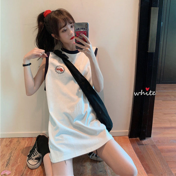 พร้อมส่ง-fashiondress-เสื้อยืดแขนกุดเอาใจสาวเท่เปรี้ยวเก๋ไม่เหมือนใครสาว-ๆ-สายลุยต้องจัด