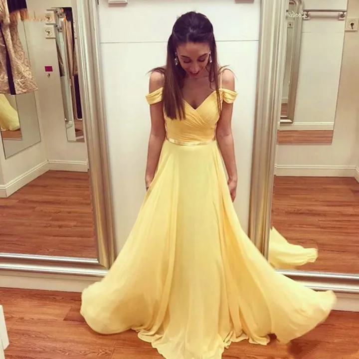 Light Yellow Prom Dresses Long ...