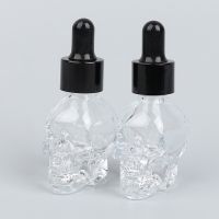 15/30ML Skull Shape Glass Dropper Bottle For E-juice Head Glass Eliquid Dropper Bottle Jars Vials With Pipette Wires Leads Adapters