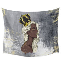 African Girl Grey Paint Wall Tapestry Hanging Tapestry Kid Bedroom Wall Decorations Soft Tapestry Picnic Blanket