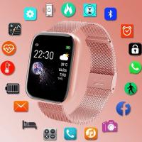 Smart Watch for Women Men Fitness Tracker Square Smartwatch Electronics Sport Wrist Watch For Android IOS Reloj Inteligente