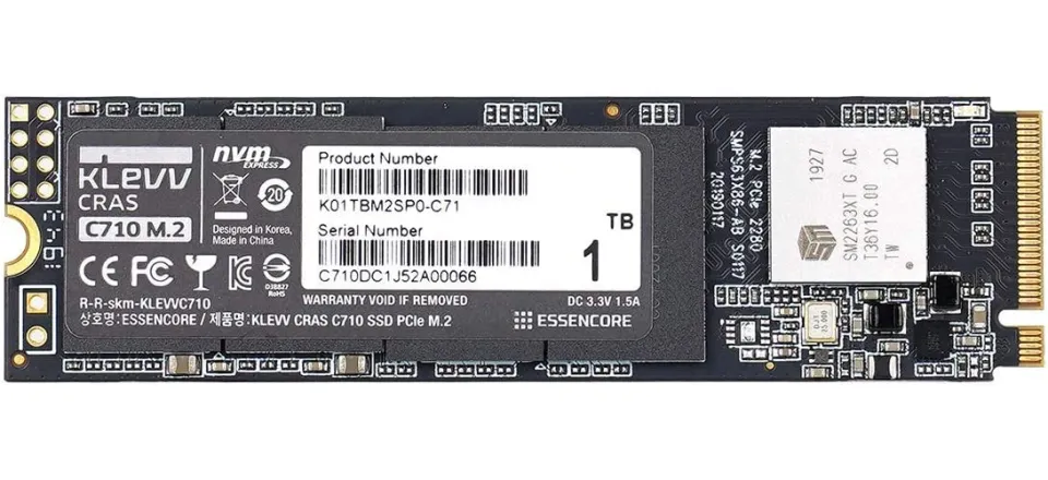 KLEVV CRAS C710 M.2 SSD NVMe PCle Gen3 x4 1TB 3D TLC NAND R/W Up