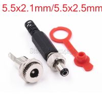 DC Connector 5.5x2.1 5.5x2.5 5.5x2.1mm 5.5x2.5mm DC Power Connector Male Female Total 2Pcs With Waterproof Cap Power Socket Plug