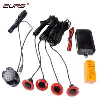 Car Parking Sensor 4 sensors Car Reverse Backup Radar Parking Sensor Parktronic Buzzer Detector Assistance Flat Probe System 12V Alarm Systems  Access