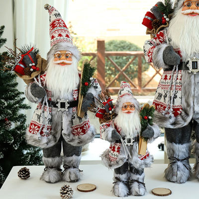 [สงสัย] 45/30ซมคริสมาสต์ซานต้าจี้ชิ้นตุ๊กตาซานต้าคลอสโพลีเอสเตอร์ปีใหม่โรงแรมร้านกาแฟประดับพลาสติกของขวัญเด็ก