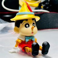 ZHUREBA ของเล่นโมเดล Crayon Shin-Chan Figure Pi-Nocchio Series ภาพอนิเมะหุ่นกระบอกดินสอ Shin-Chan การ์ตูนของเล่นเด็ก Shinnosuke Nohara Figs Collectible