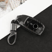 คาร์บอนไฟเบอร์สำหรับ Benz W213 S213 W167 W177 W222 V167 A B C E S Class Smart Remote Car Key Case Fob พวงกุญแจ