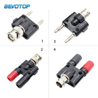 1Pcs High Quality BNC Banana to Dual 4mm Banana Male Female Jack Coaxial Connector 50 Ohm BNC Tee Type 3Way Splitter RF Adapter