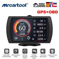 MRCARTOOL M90 Automotive OBD-II &amp; GPS Off-Road Slope Meter Speedometer Odometer Multifunction HUD Head Up Display Security Alarm