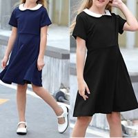 【jeansame dress】ฤดูร้อน4-12yShort SleeveSchool เครื่องแบบเด็กสวมใส่เด็กเครื่องแต่งกายเด็กวัยหัดเดินสาว PartyClothes