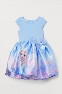 ชุดกระโปรง H&amp;M รุ่น Dress with Flared Skirt ลาย Frozen (2-12 ปี)