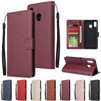 For Samsung A30/A20 Flip-type Leather Protective Phone Case with 3 Card Position Buckle Design Phone Cover