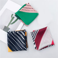 50*50cm Fashion Polka Dot Leopard Silk Scarf DIY New Styles Women Head Neck Satin Hair Ties Bands Small Square Scarf Neckerchief