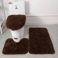 3PCS Bathroom Bath Mat Set Soft Fluff Shower Car Non-slip Floor Mats for Bathroom Bedroom Toilet Rugs Toilet Lid Cover