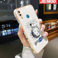 เคส JIUMOO สำหรับ Huawei Nova 3e P20 Lite 2018เคสลวดลายตัวท้องฟ้าใหม่พื้นผิวขอบสี่เหลี่ยมชุบเคสซิลิกาเจลนิ่มกันกระแทกเคสมือถือฝาครอบป้องกันเลนส์กล้องถ่ายรูปรวมทั้งหมด