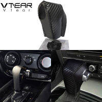 For Honda HR-V Vezel XR-V XRV HRV 2014-2020 AT Black Genuine Leather Handmade carbon fiber leather Gear cover Shift Knob Gear sets Sleeve Stick Cushion Interior Decoration Pad