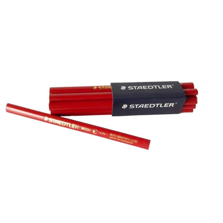 staedtler-ดินสอ-12-แท่ง-ดินสอแดง-ดินสอช่าง-ดินสอช่างไม้