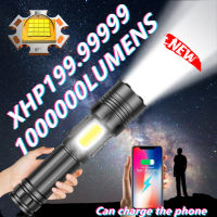 ไฟฉายแรงสูง ไฟฉาย with 1*26650 battery 1000000LM 16-core 7 Modes Super XHP199+COB 100W Most Powerful Zoom Led Flashlight ไฟฉายชาร์จได ไฟฉายเดินป่า usb ไฟฉายซูมได้ ไกลมาก สว่างมาก ไฟแรงมาก