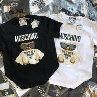 ใหม่มอส MOS Chino พิมพ์เสื้อยืดแว่นตาหมีน้อยผ้าฝ้ายแท้แขนสั้นคู่หลวมแนวโน้มเสื้อยืด