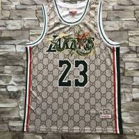 เสื้อกีฬาบาสเก็ตบอล ขนาดใหญ่ พิมพ์ลาย HQ1 LA LeBron Jersey สําหรับผู้ชาย และผู้หญิง QH1