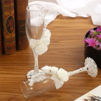 【CW】❂  2023 New 2 Pieces Flute Glasses Wedding Decoration Marriage Bride Groom Exquisite Workmanship to Use