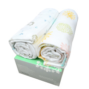 Bộ 2 khăn đa năng vải tre sợi kép cho bé 120x120 Premium Mamaru MA-KDN02